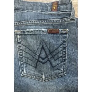 7 For All Mankind Blue Skinny Jeans